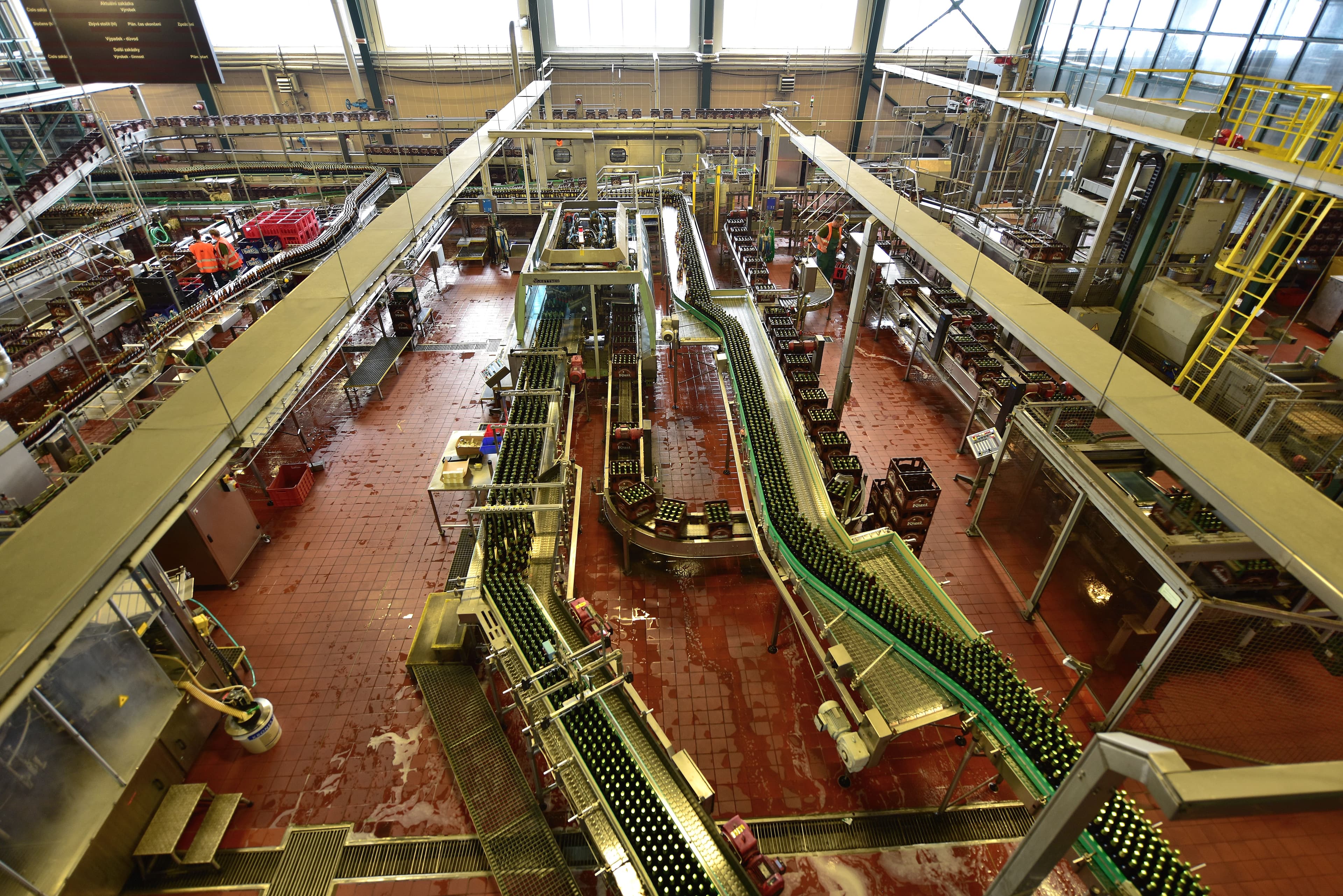Industrial automated production equipment on a factory floor